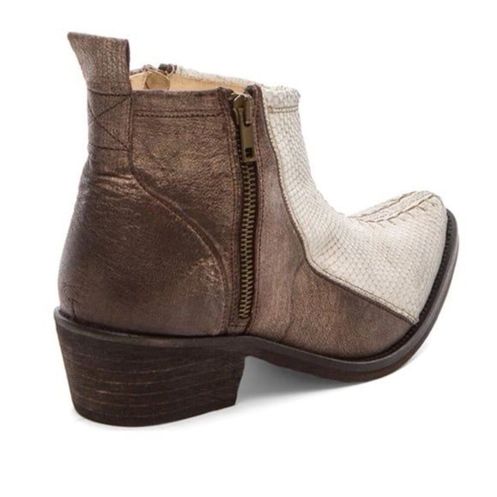 FP Flying Ranch Western Booties EU 36 US 6 Snakeskin Leather Cowgirl Boots Boho - Picture 12 of 12